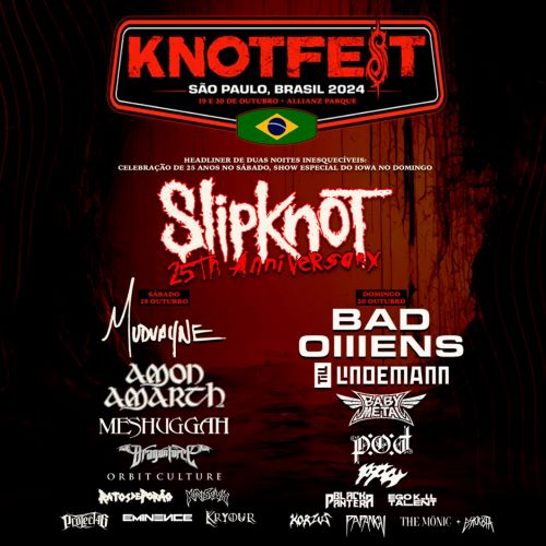 Knotfest Brasil 2024 anuncia lineup completo e retoma venda de ingressos